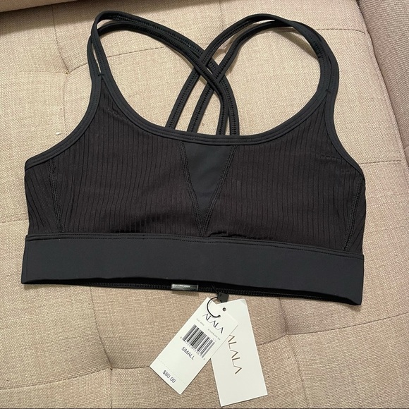 NWT $80 Alala Peak Bra in Black/ Black Rib - Size Small - Picture 10 of 10
